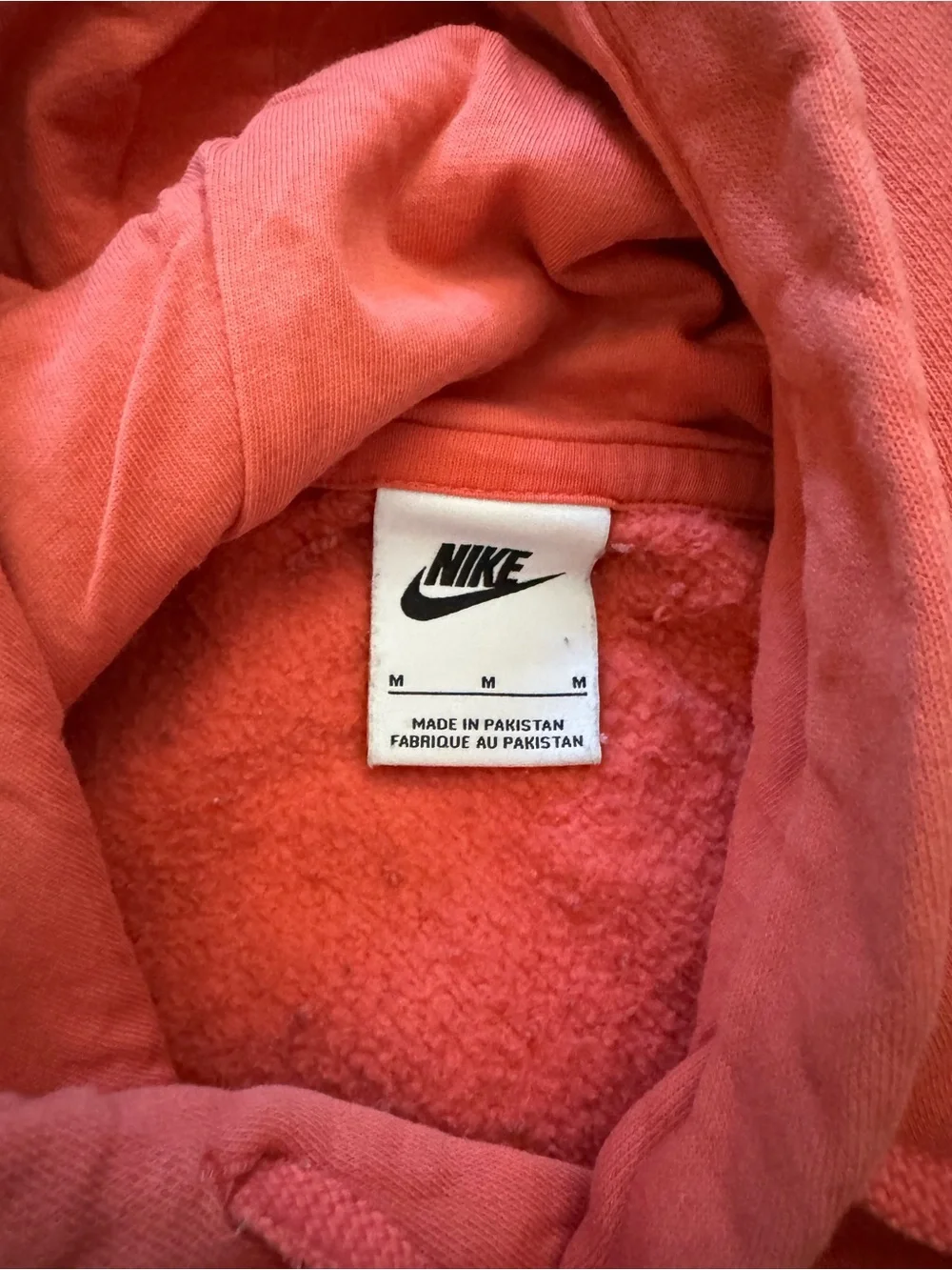 Nike Men's Coral Hoodie with Logo Size S